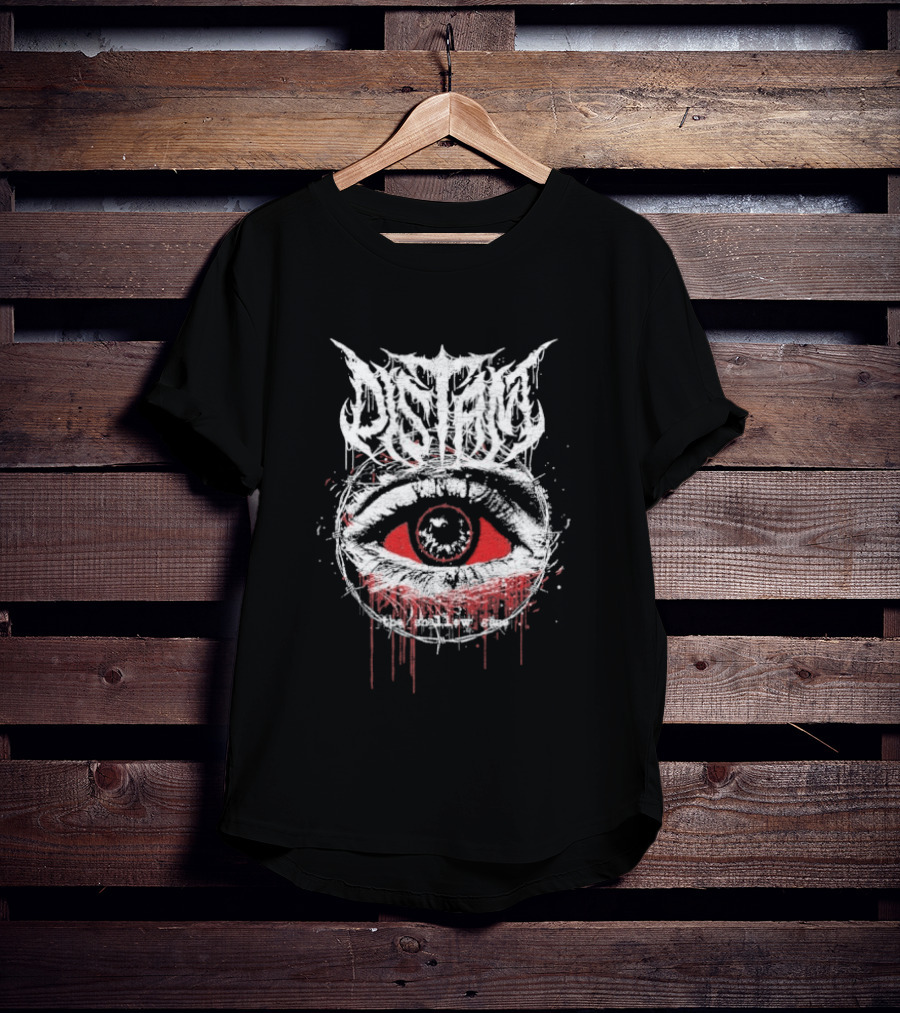 Distant Shallow Gaze Eye Red Dripping Eye With Stylized T-Shirt
