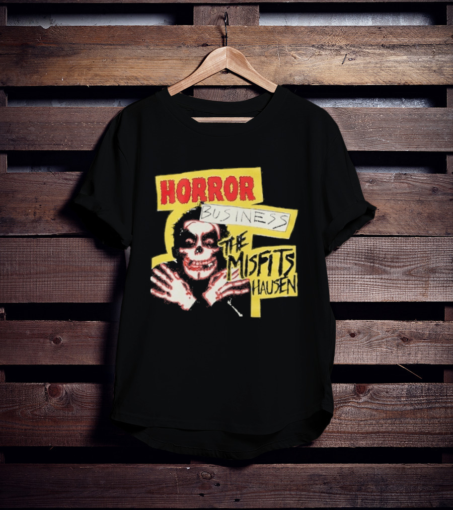 Middle Of Beyond Misfitshausen Misfits X Danhausen Horror Business Iconic Skull T-Shirt