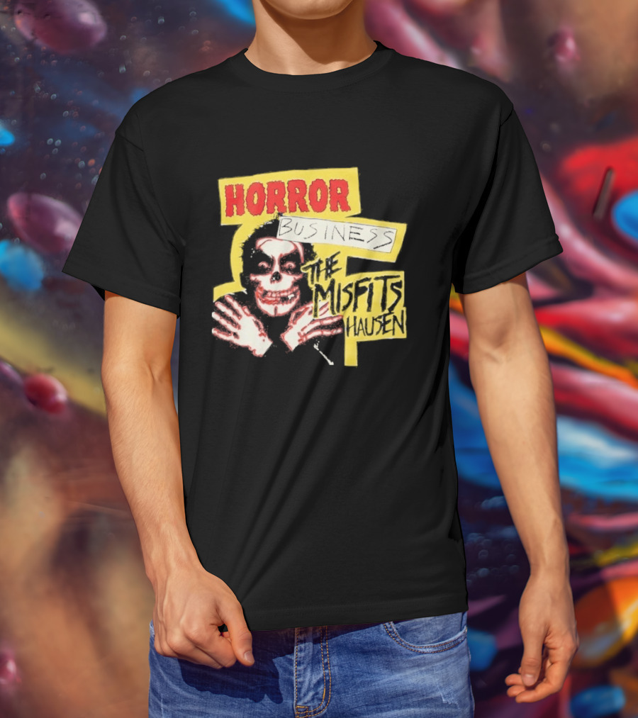 Middle Of Beyond Misfitshausen Misfits X Danhausen Horror Business Iconic Skull T-Shirt