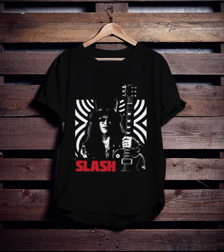 SLASH Iconic Guitarist And Guitar Bold Classic Rock T-Shirt