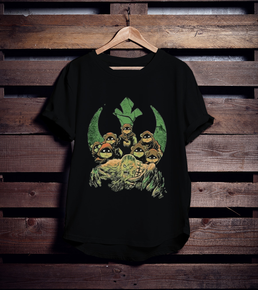 Star Wars Chewbacca And Ewoks Resistance Rebellion T-Shirt