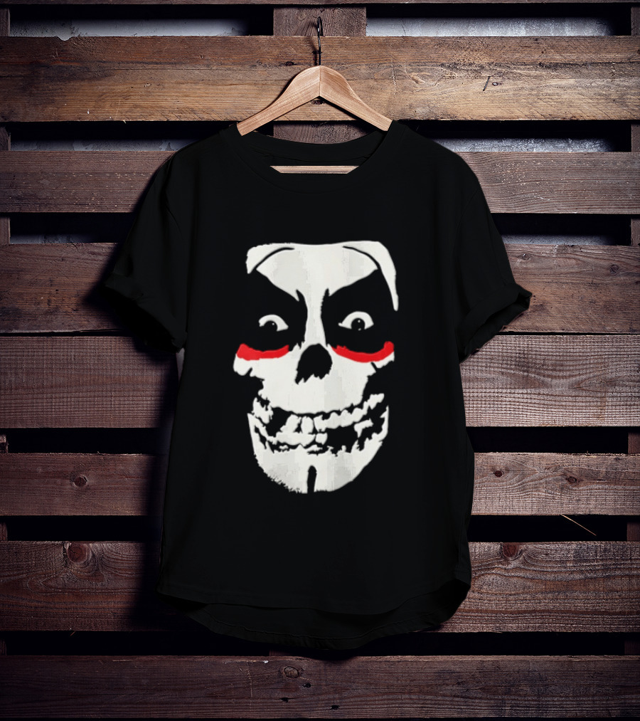 Misfits Danhausen Skull Face Design With Red Accents T-Shirt