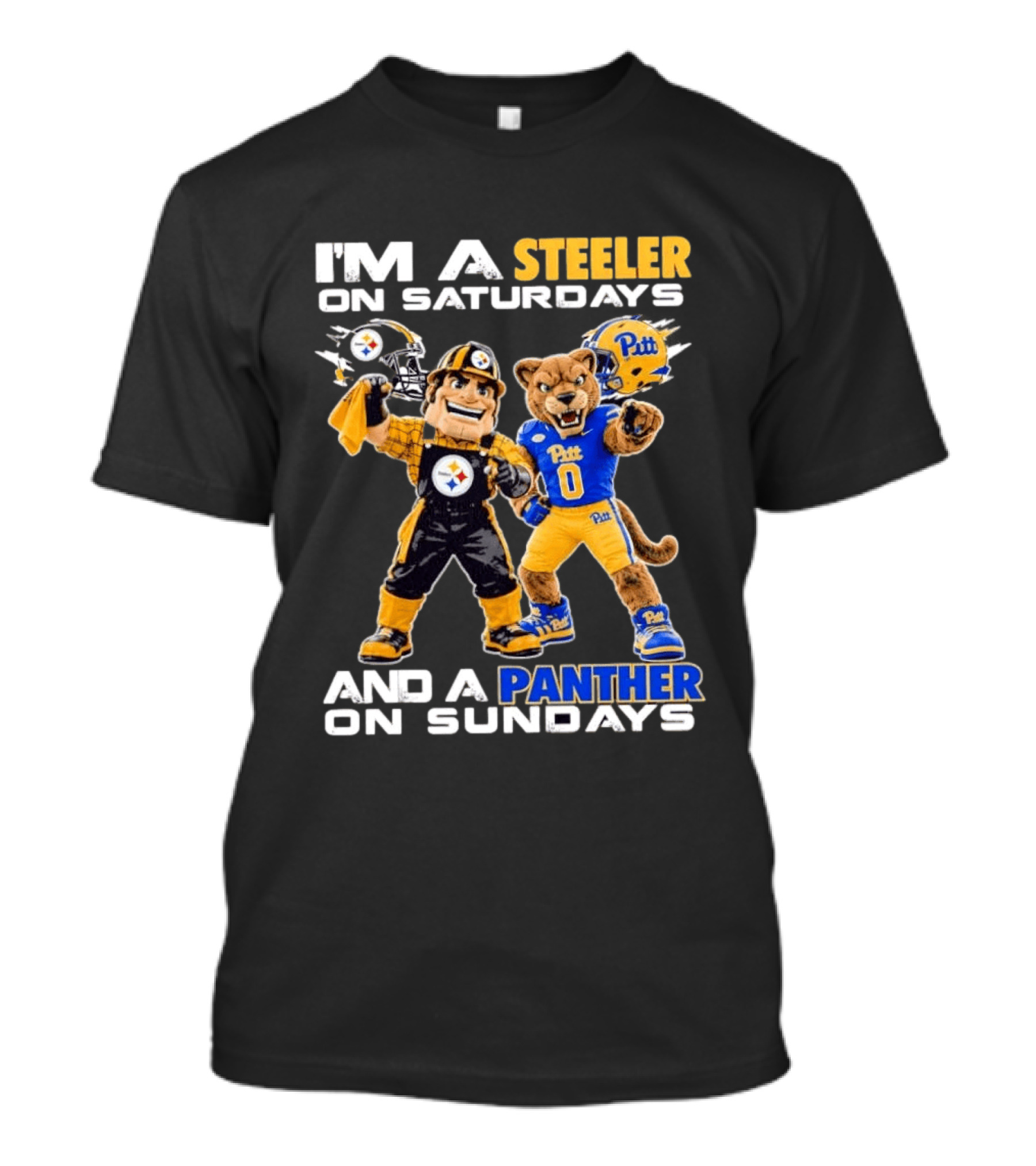 I'm A Steeler On Saturdays And A Panther On Sundays Pitt Panthers Pittsburgh Steelers T-Shirt