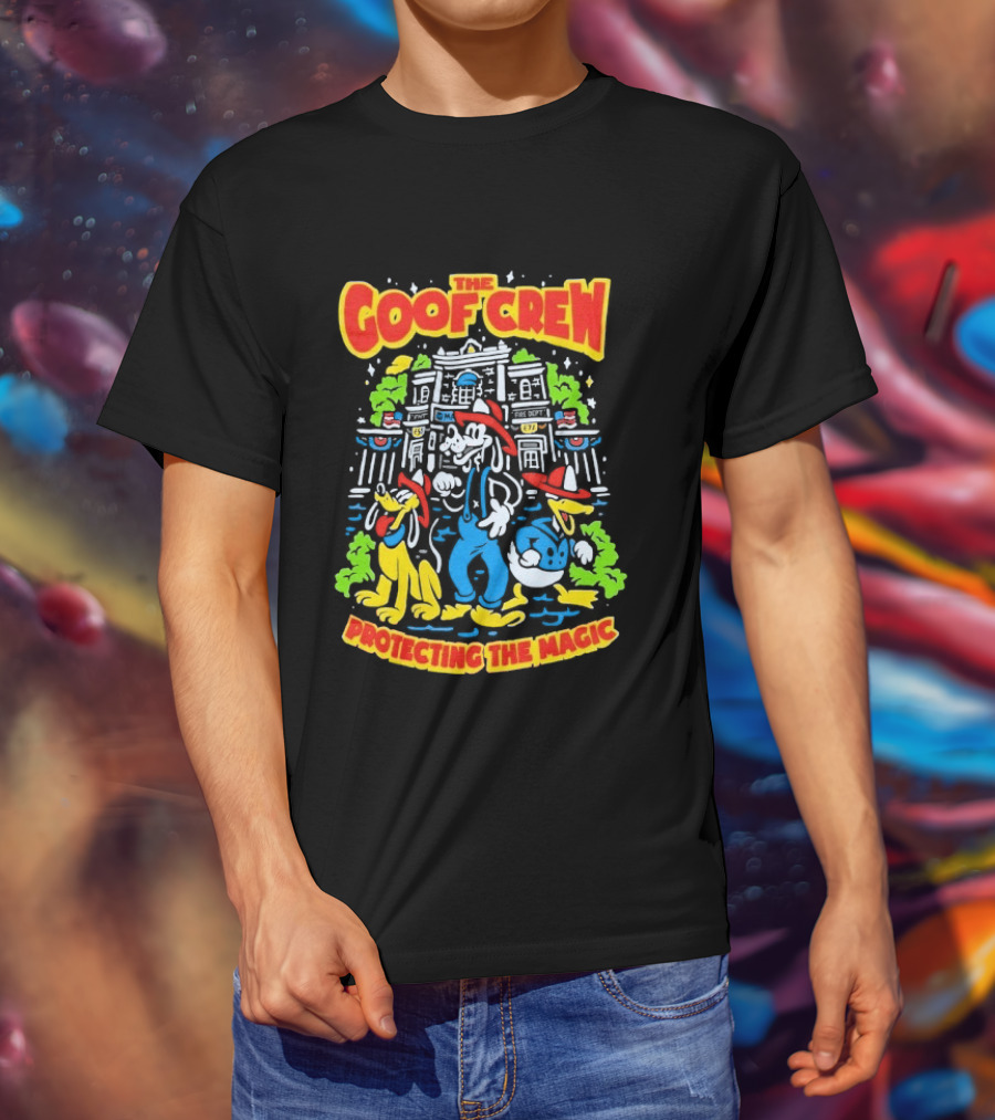 The Goof Crew Firehouse Protecting The Magic Pluto Donald Duck Disney T-Shirt