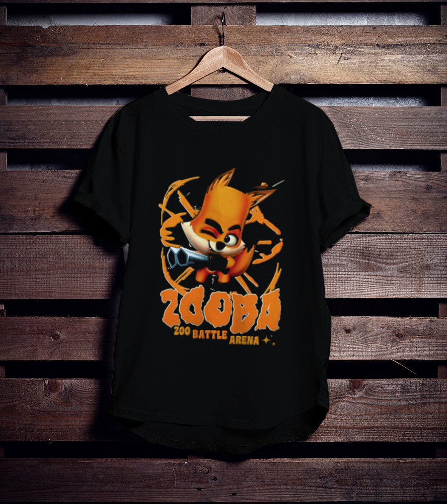 Zooba Zoo Battle Arena Fox Character With Orange And Blue T-Shirt