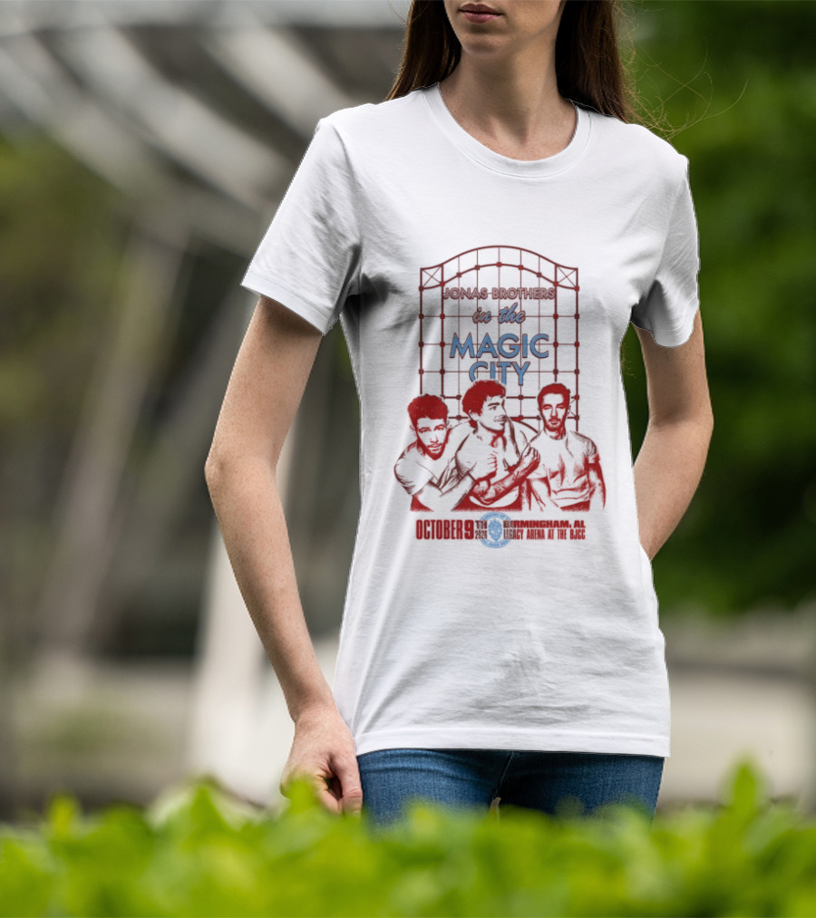 Jonas Brothers Live Birmingham AL City Legacy Arena October 9 2026 Magic City Concert Event T-Shirt
