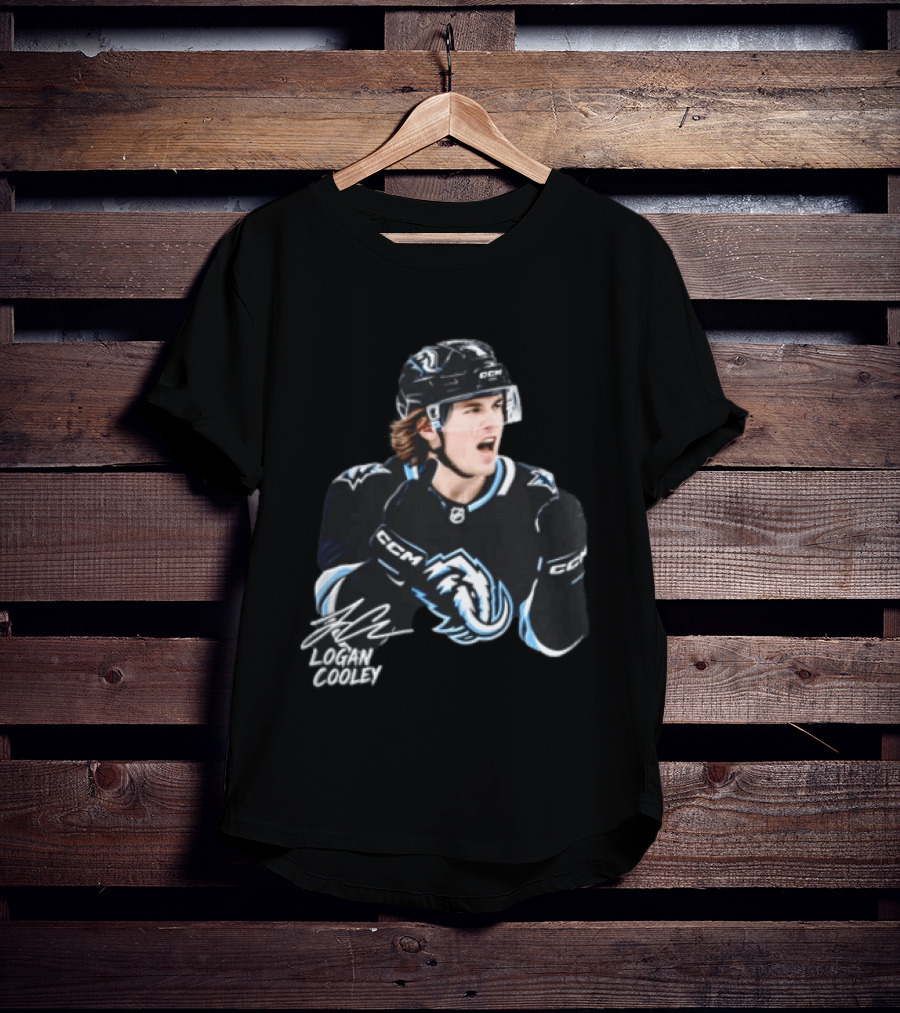 Arizona Coyotes Logan Cooley 92 Hockey Player Gesture CCM Jersey T-Shirt