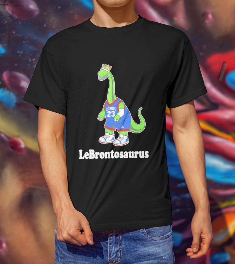 LeBrontosaurus 23 Dinos Dinosaur Basketball Crown Basketball T-Shirt