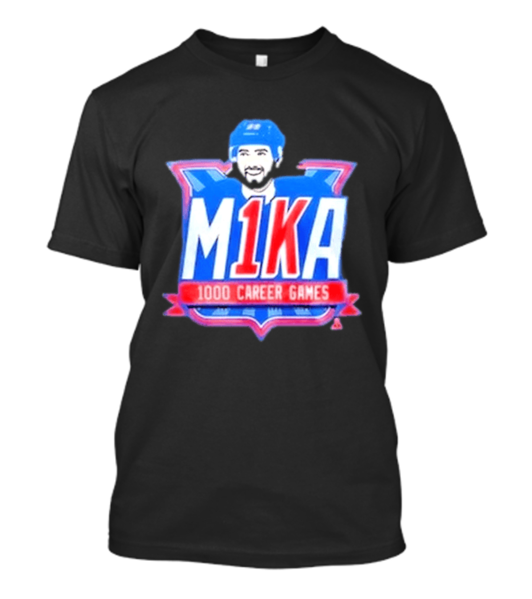 Mika Zibanejad 1000 Career Games M1KA New York Rangers T-Shirt