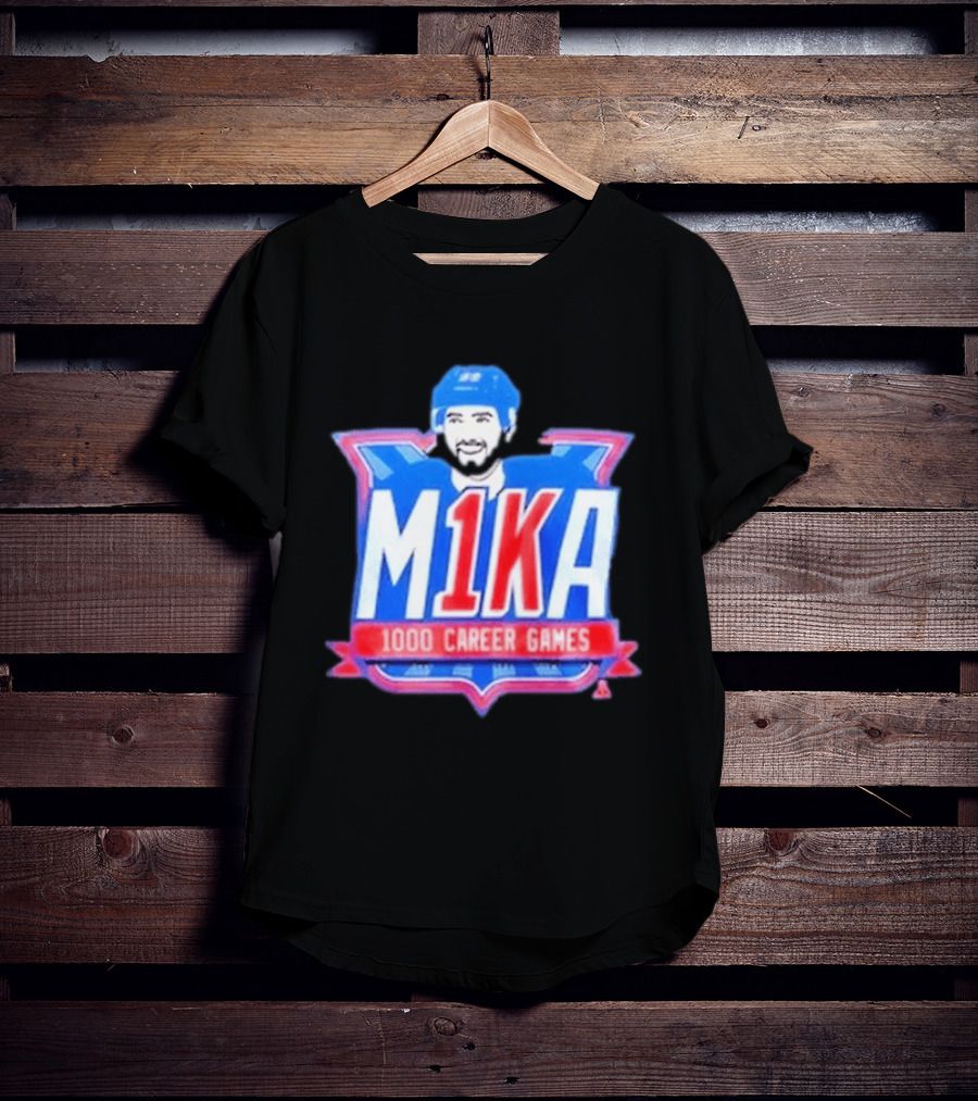 Mika Zibanejad 1000 Career Games M1KA New York Rangers T-Shirt