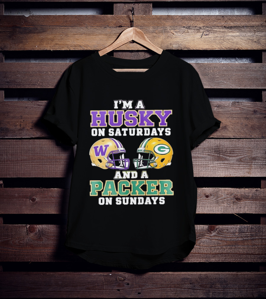 I'm A Husky On Saturdays And A Packer On Sundays W Logo G T-Shirt