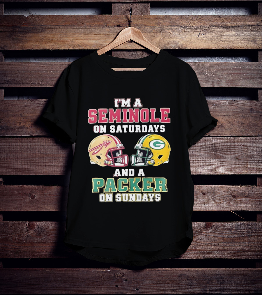 I'm A Seminole On Saturdays And A Packer On Sundays Helmet Team Spirit T-Shirt