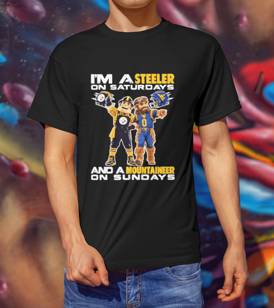 I'm A Steeler On Saturdays And A Mountaineer On Sundays Sports Spirit T-Shirt