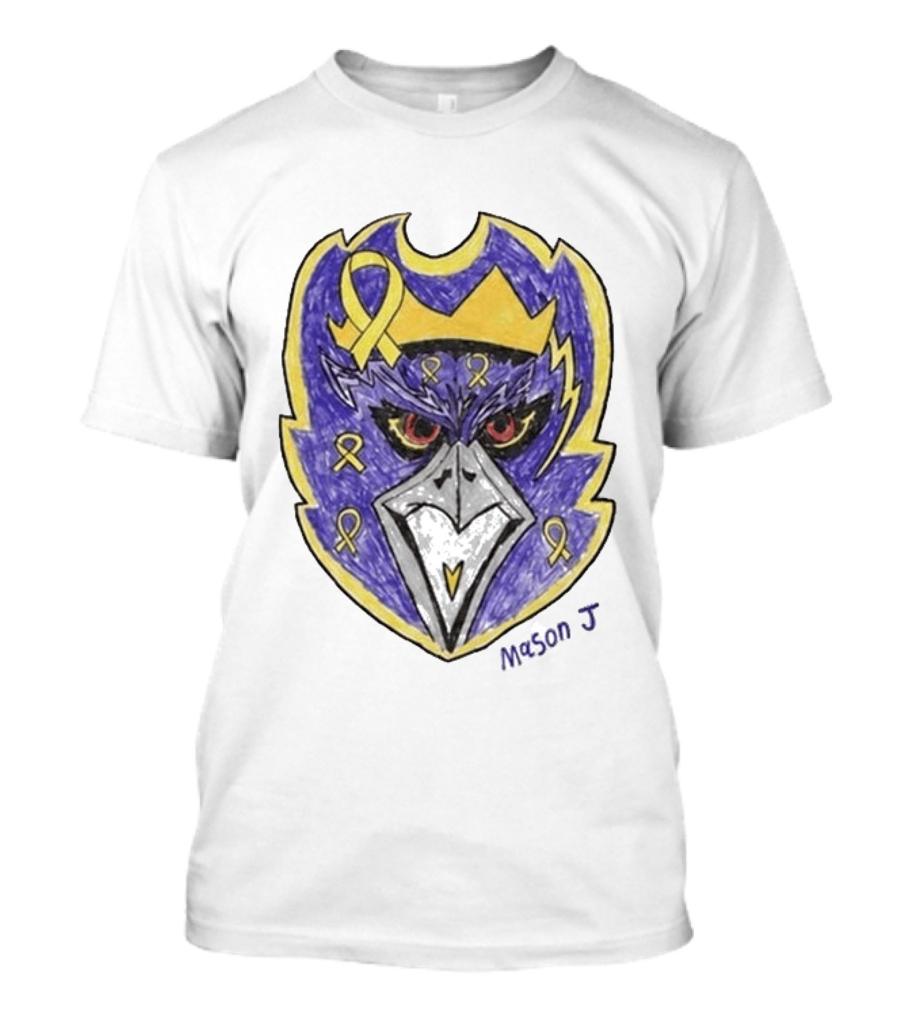 Baltimore Ravens Purple And Yellow Ribbon Mason J T-Shirt