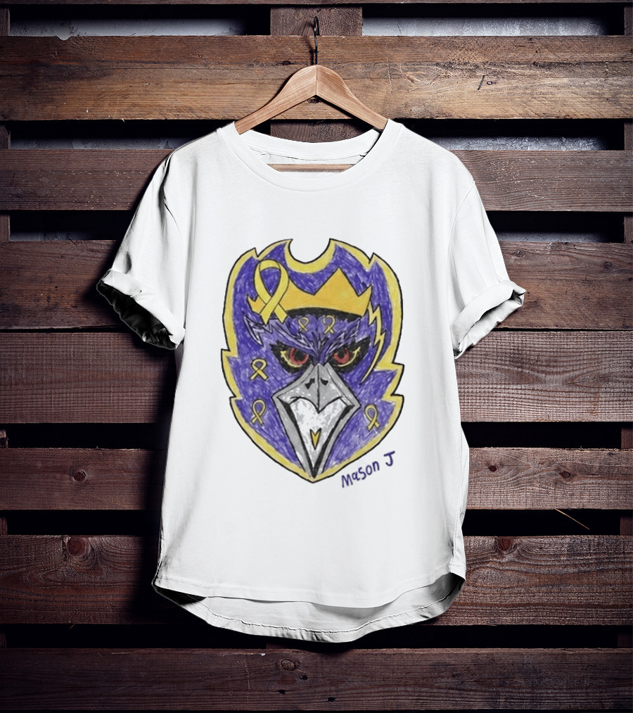 Baltimore Ravens Purple And Yellow Ribbon Mason J T-Shirt