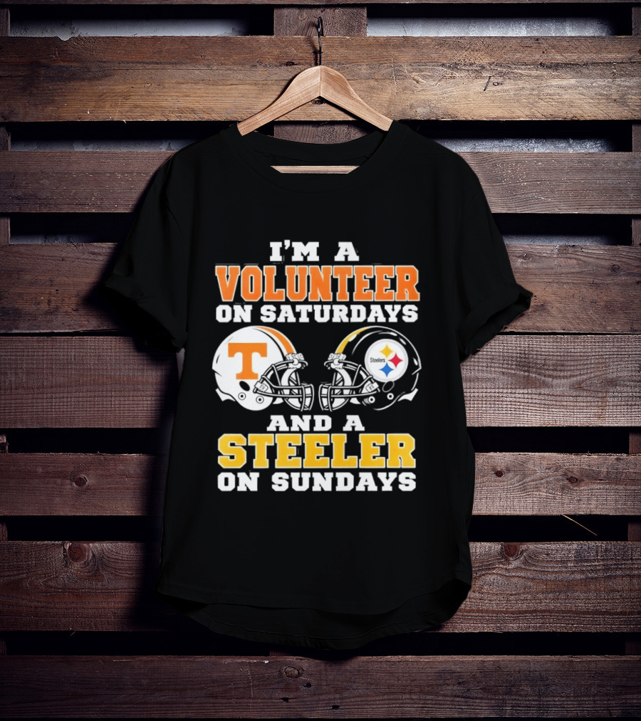 I'm A Volunteer On Saturdays Steeler On Sundays Football Helmets T-Shirt