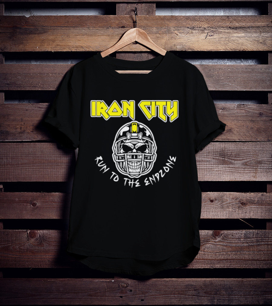 Iron City Run To The Endzone Skull Helmet T-Shirt