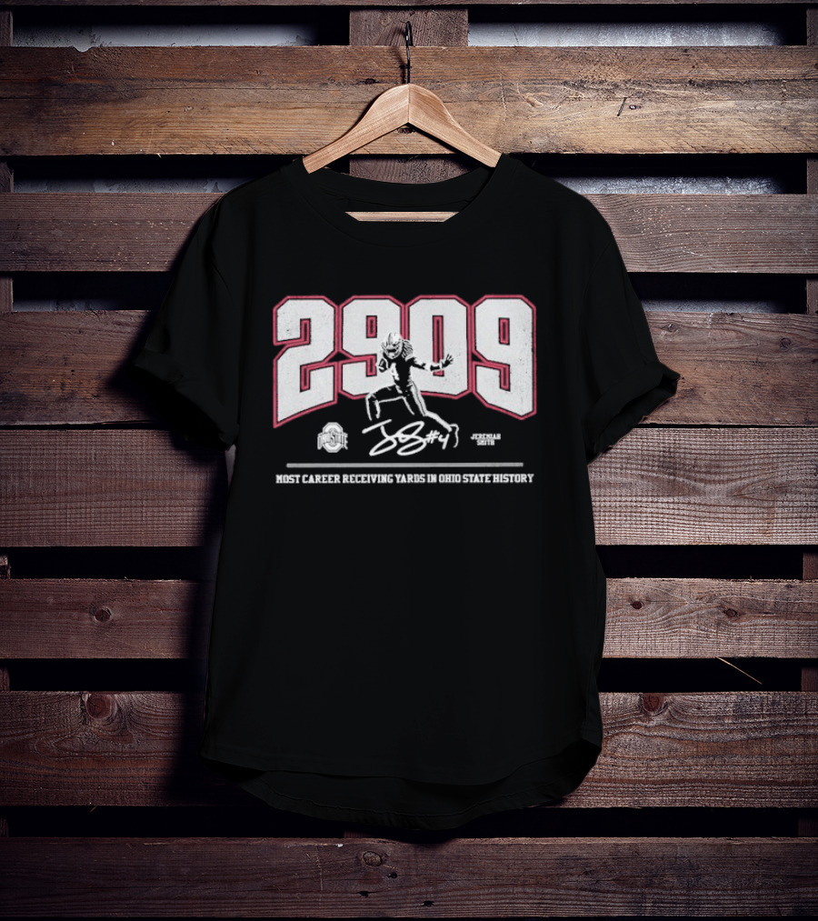 Jeremiah Smith 2909 Most Career Receiving Yards Ohio State Buckeyes History T-Shirt