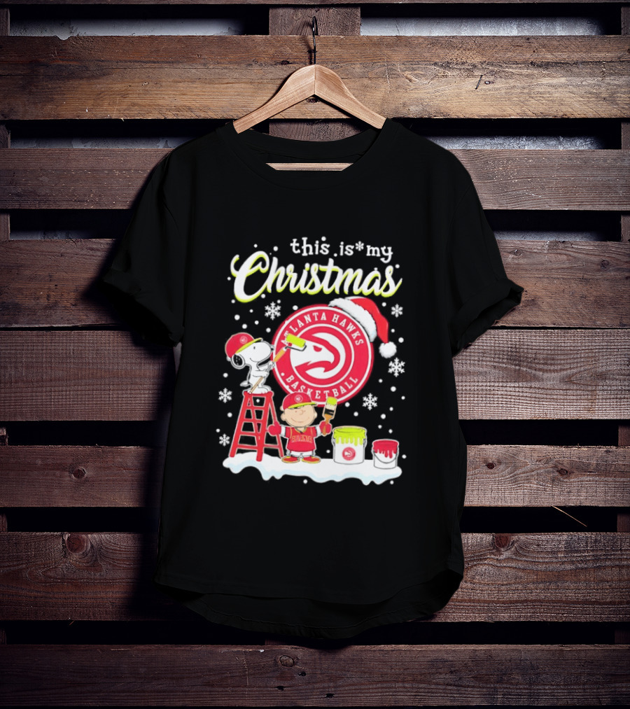 Atlanta Hawks Snoopy Woodstock Charlie Brown Christmas 2026 Basketball T-Shirt