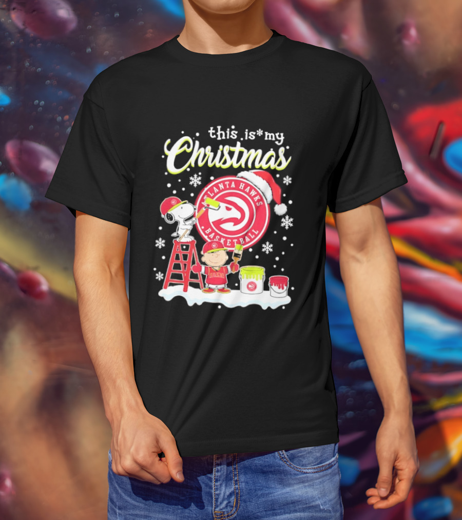 Atlanta Hawks Snoopy Woodstock Charlie Brown Christmas 2026 Basketball T-Shirt