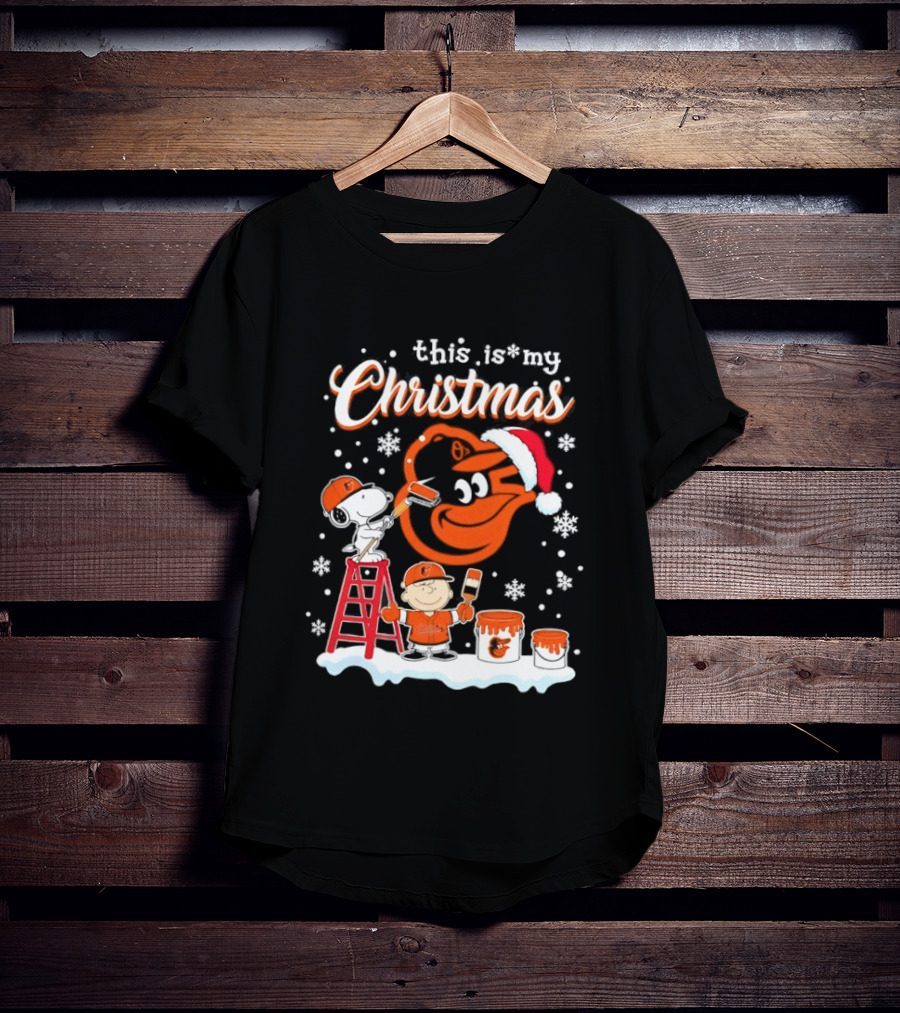 Baltimore Orioles Snoopy Woodstock Charlie Brown This Is My Christmas 2026 T-Shirt
