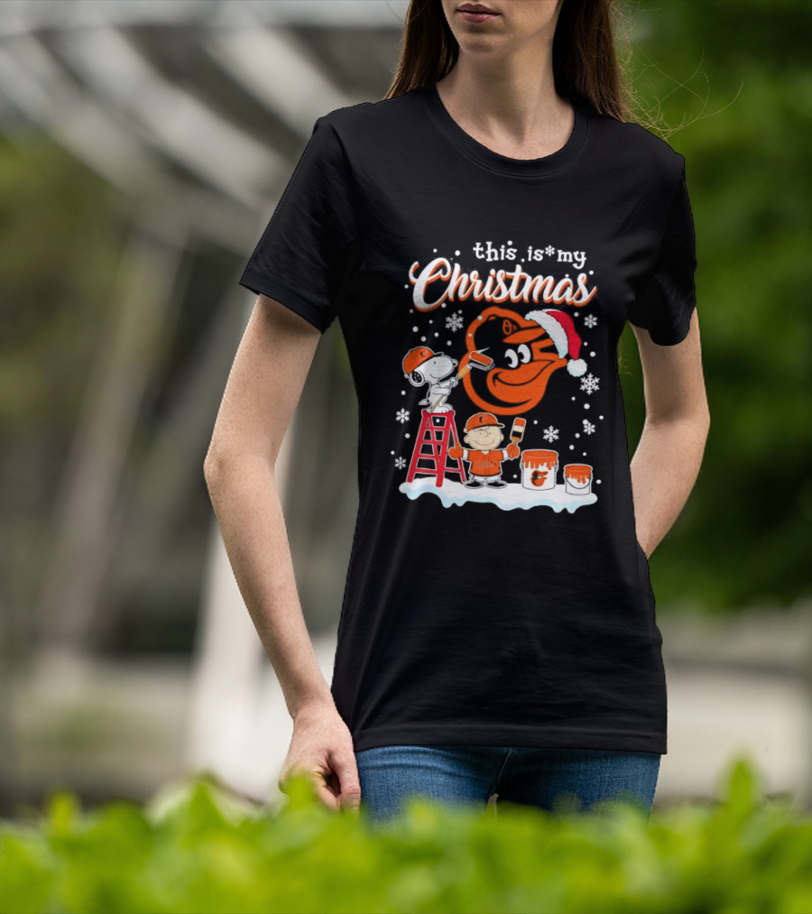 Baltimore Orioles Snoopy Woodstock Charlie Brown This Is My Christmas 2026 T-Shirt