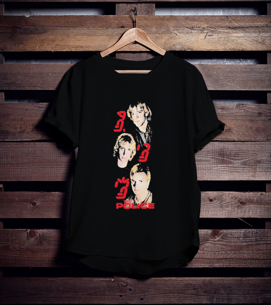 The Police Ghost In The Machine 45th Anniversary Faces Red Digital Numbers T-Shirt