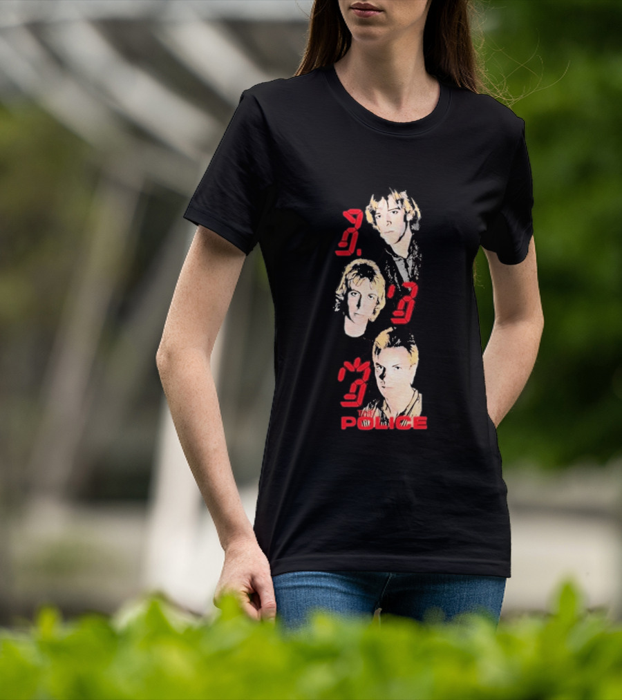 The Police Ghost In The Machine 45th Anniversary Faces Red Digital Numbers T-Shirt