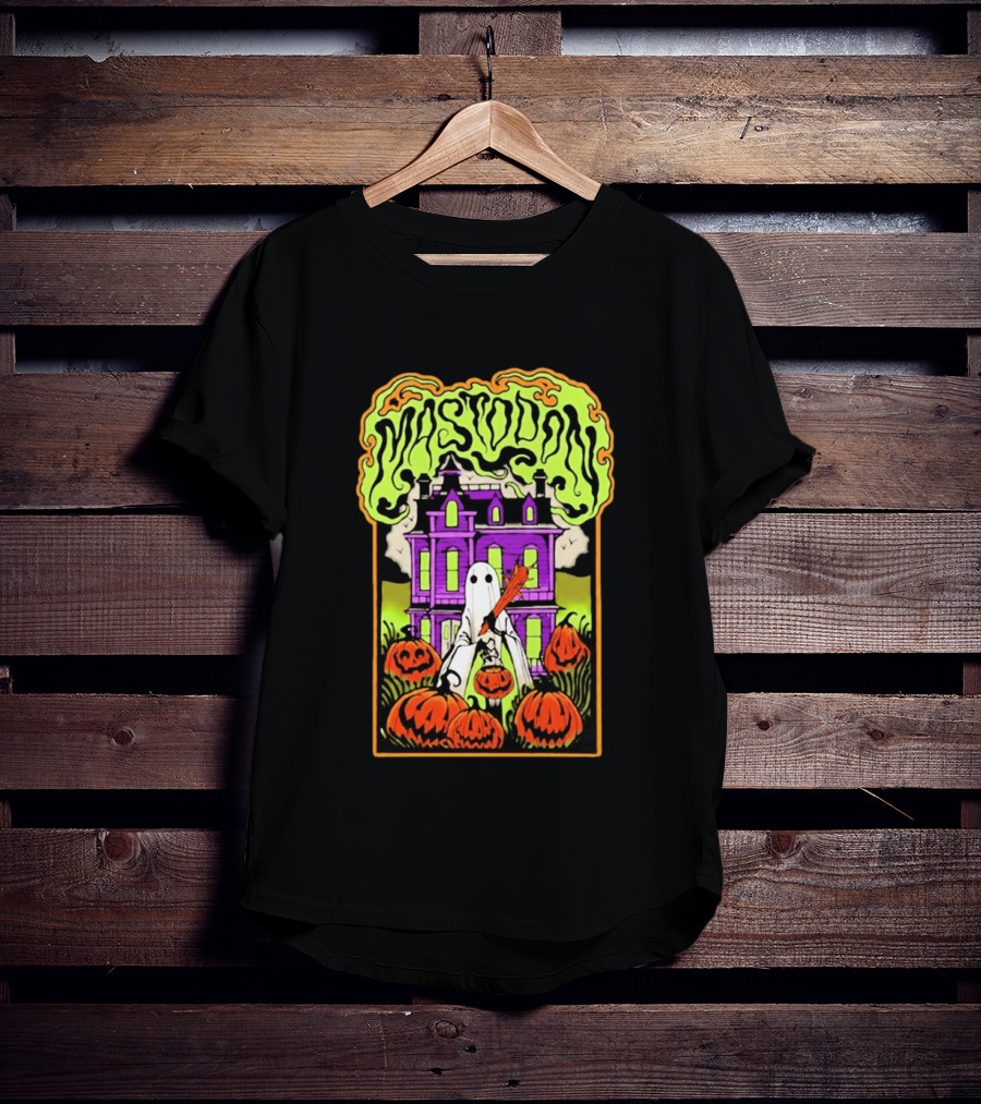 Mastodon Haunted Mansion Pumpkin Patch Halloween 2026 T-Shirt