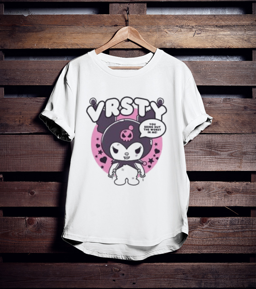 VRSTY Brawler Skull Jester Pink Circle Stars T-Shirt