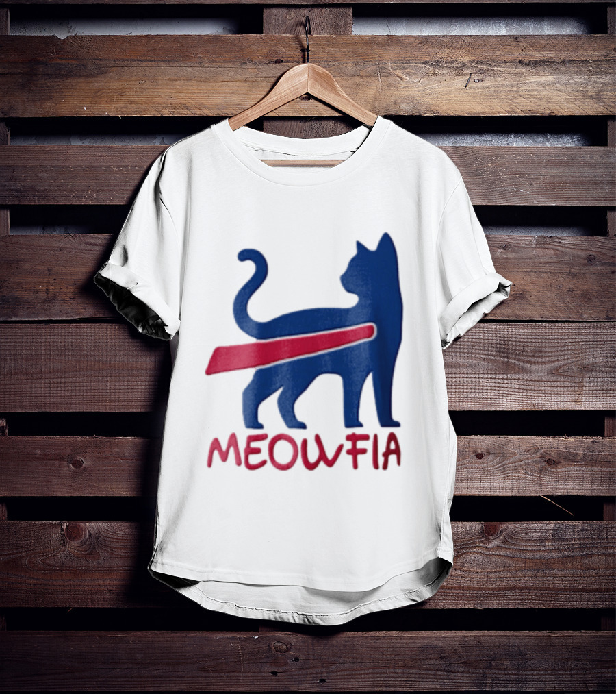 Meowfia Blue Cat Red T-Shirt
