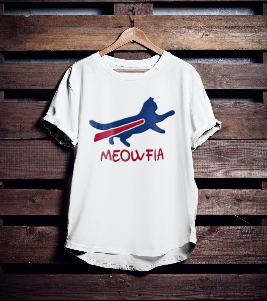 Meowfia Blue Cat Red T-Shirt