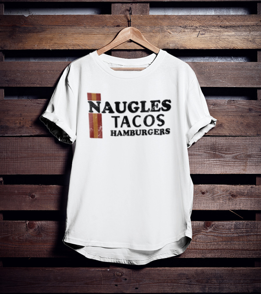 Naugles Tacos Hamburgers Red Orange Vertical T-Shirt