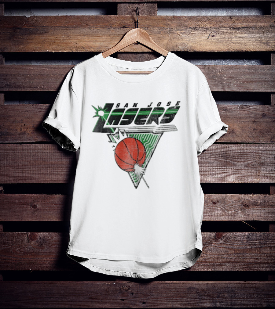 San Jose Lasers Basketball Green Circuit Triangle T-Shirt