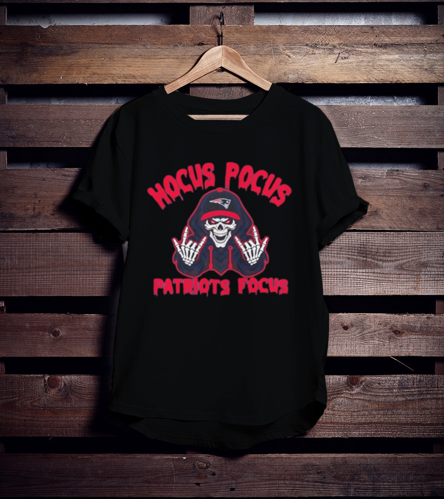 Hocus Pocus New England Patriots Focus Halloween Skull T-Shirt