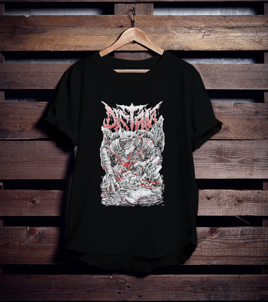 Distant Dragonkin Horror Fantasy Detailed Monster T-Shirt