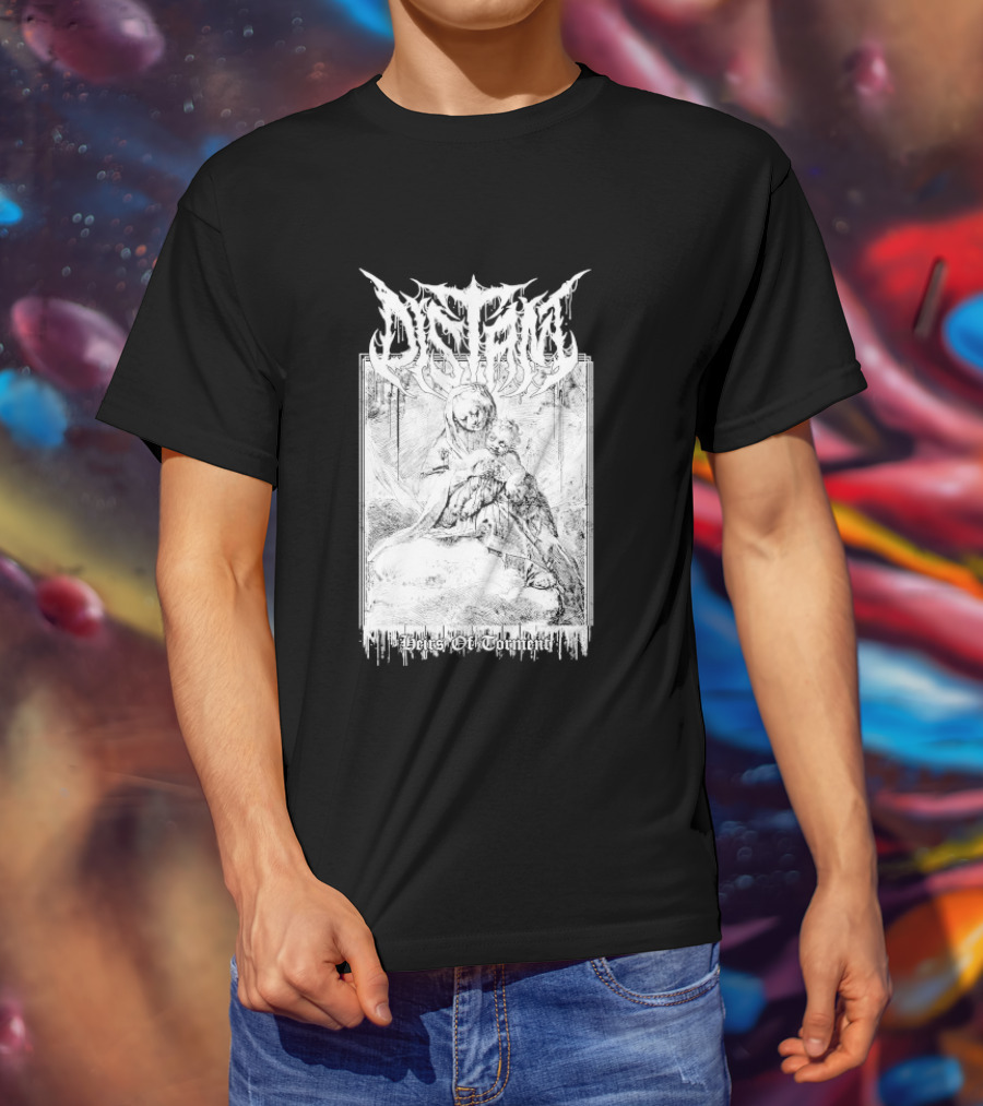 Distant Heirs Of Torment Angelic Figure Holding Sword Fantasy T-Shirt