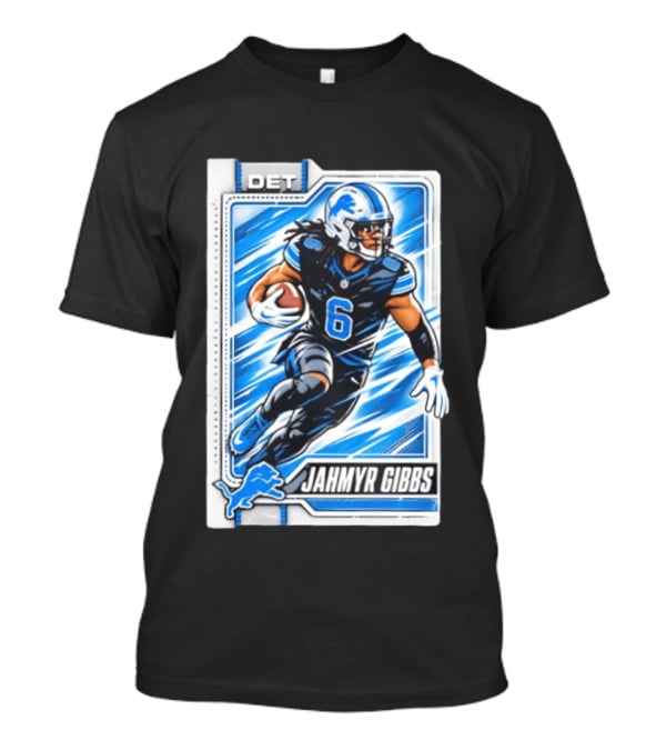Jahmyr Gibbs DET 6 Football Card Detroit Lions T-Shirt