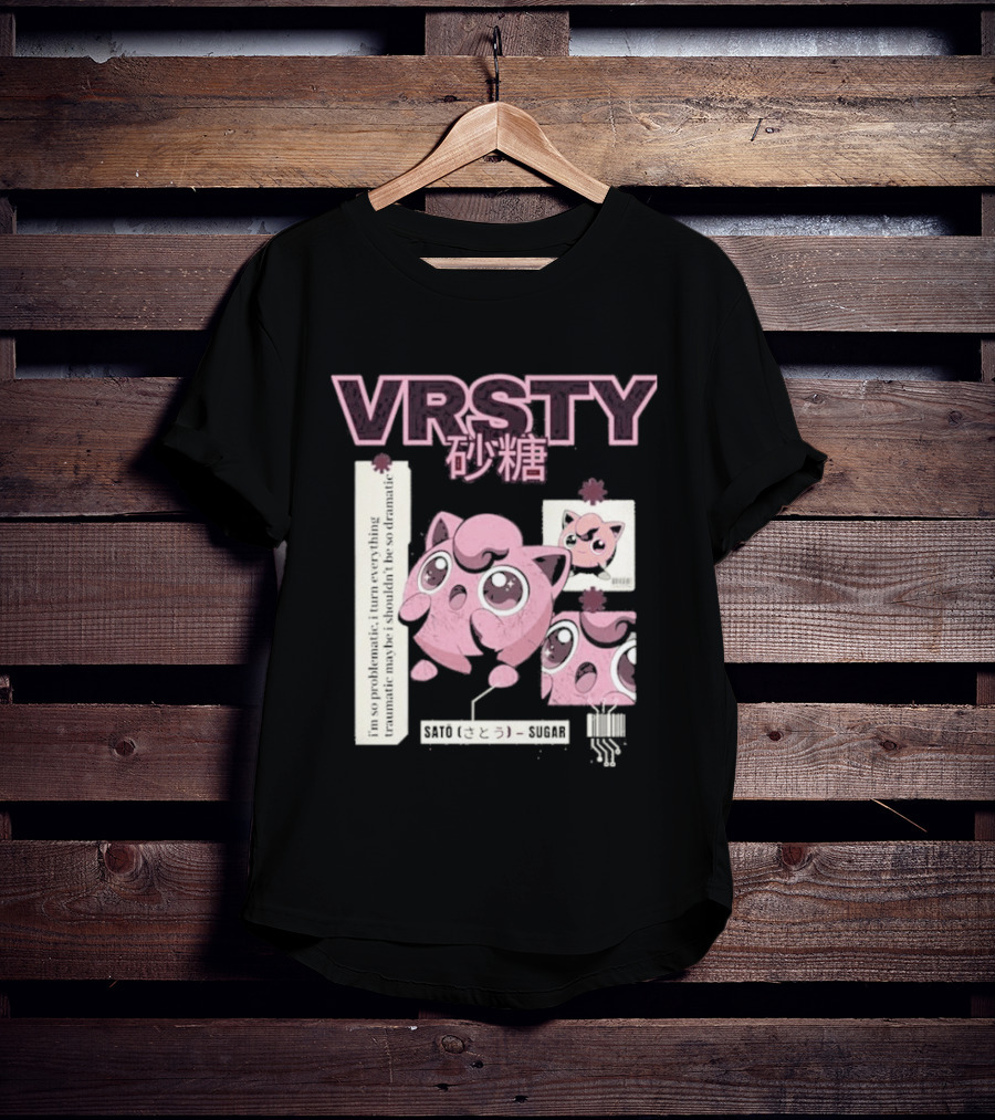 Vrsty Sato Sugar Jigglypuff Anime Style Kawaii Japanese T-Shirt