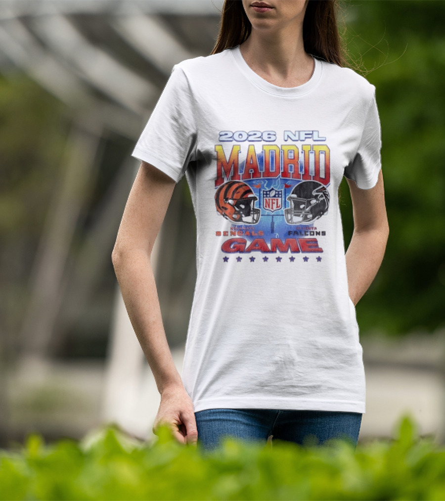 2026 NFL Madrid Game Cincinnati Bengals Vs Atlanta Falcons Matchup T-Shirt