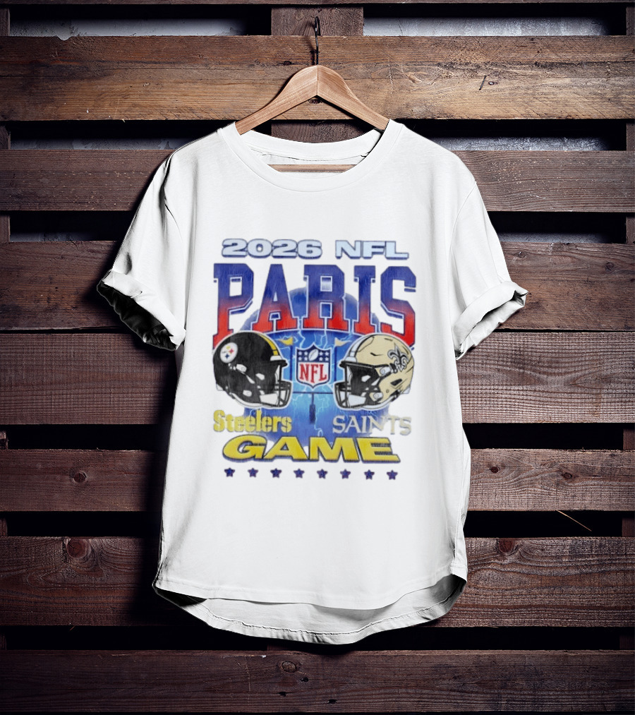 2026 NFL Paris Matchup Steelers Vs Saints Game T-Shirt