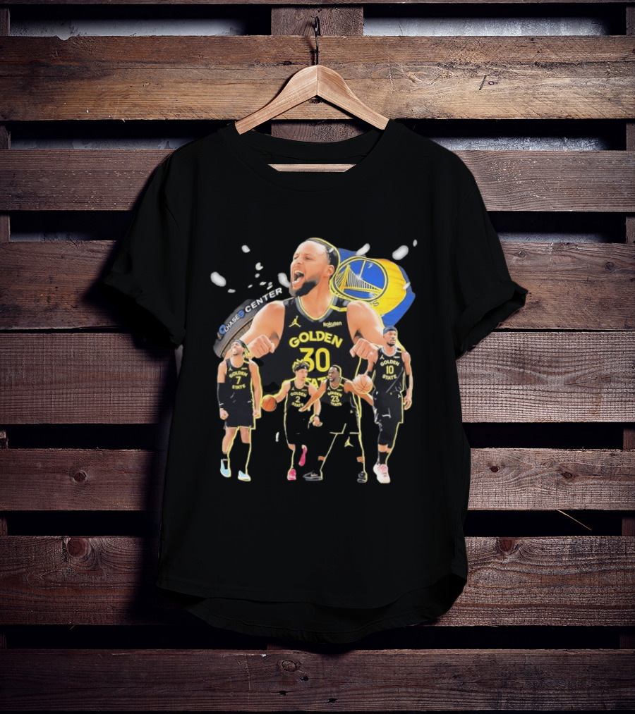 Golden State Warriors Players Collage Chase Center Basketball Team Number 30 23 10 7 T-Shirt