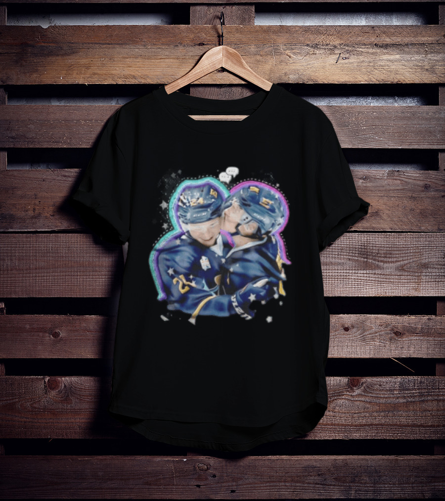 NHL Hockey Players Number 24 5 Hugging Victory Stars Celebration T-Shirt