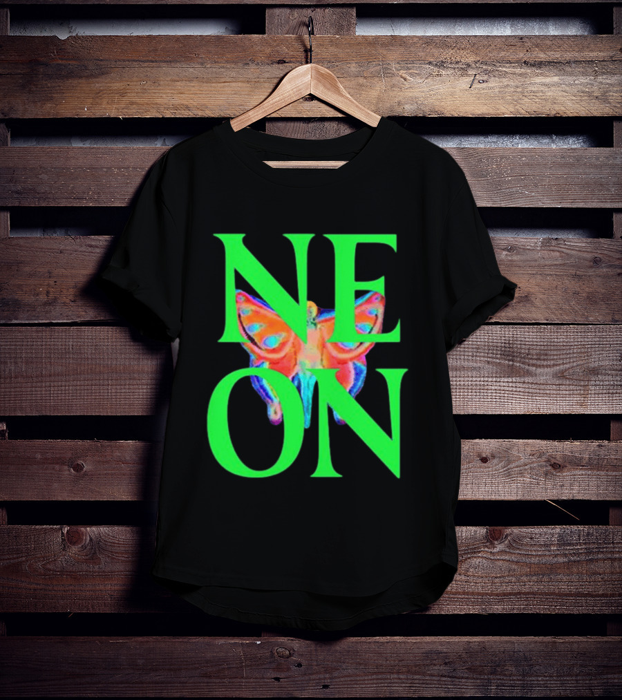 Neon Butterfly Interscope Store Colorful T-Shirt