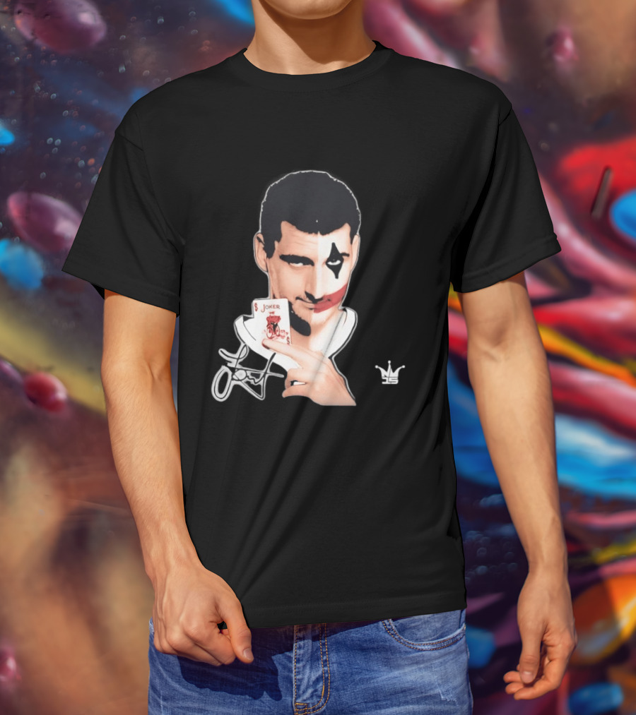 Joker Face Nikola Jokic Playing Card Denver Nuggets T-Shirt