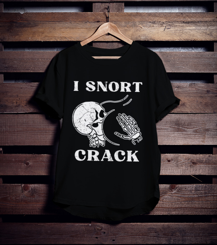 I Snort Crack Skull Skeleton Praying Hands T-Shirt