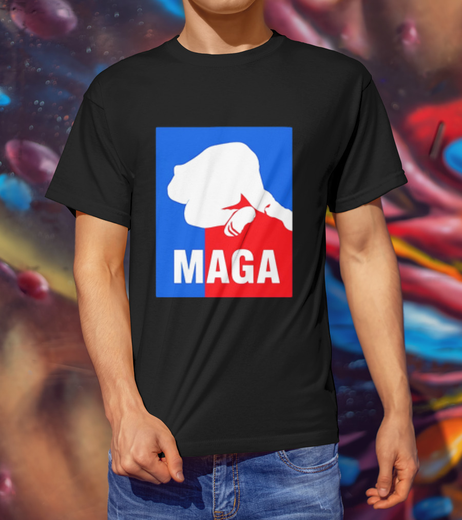 MAGA Political Parody Silhouette Red And Blue T-Shirt