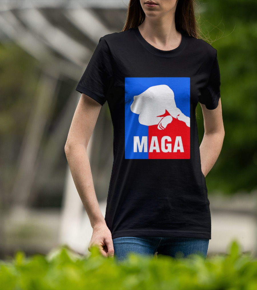 MAGA Political Parody Silhouette Red And Blue T-Shirt