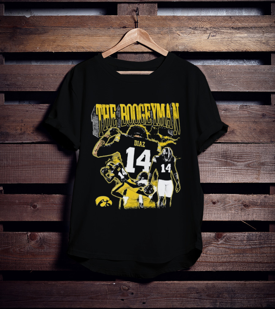 The Boogeyman Diaz No 14 Iowa Hawkeyes Football T-Shirt