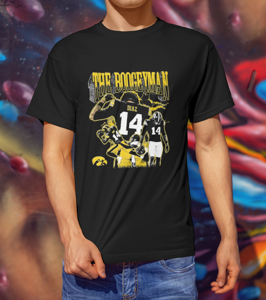 The Boogeyman Diaz No 14 Iowa Hawkeyes Football T-Shirt